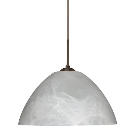 Besa Lighting Tessa Cord Pendant, Marble, Bronze Finish, 1x9W LED 1JT-420152-LED-BR